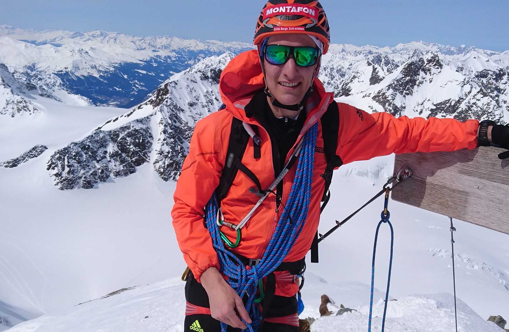 Lukas Hausberger auf dem Gipfel