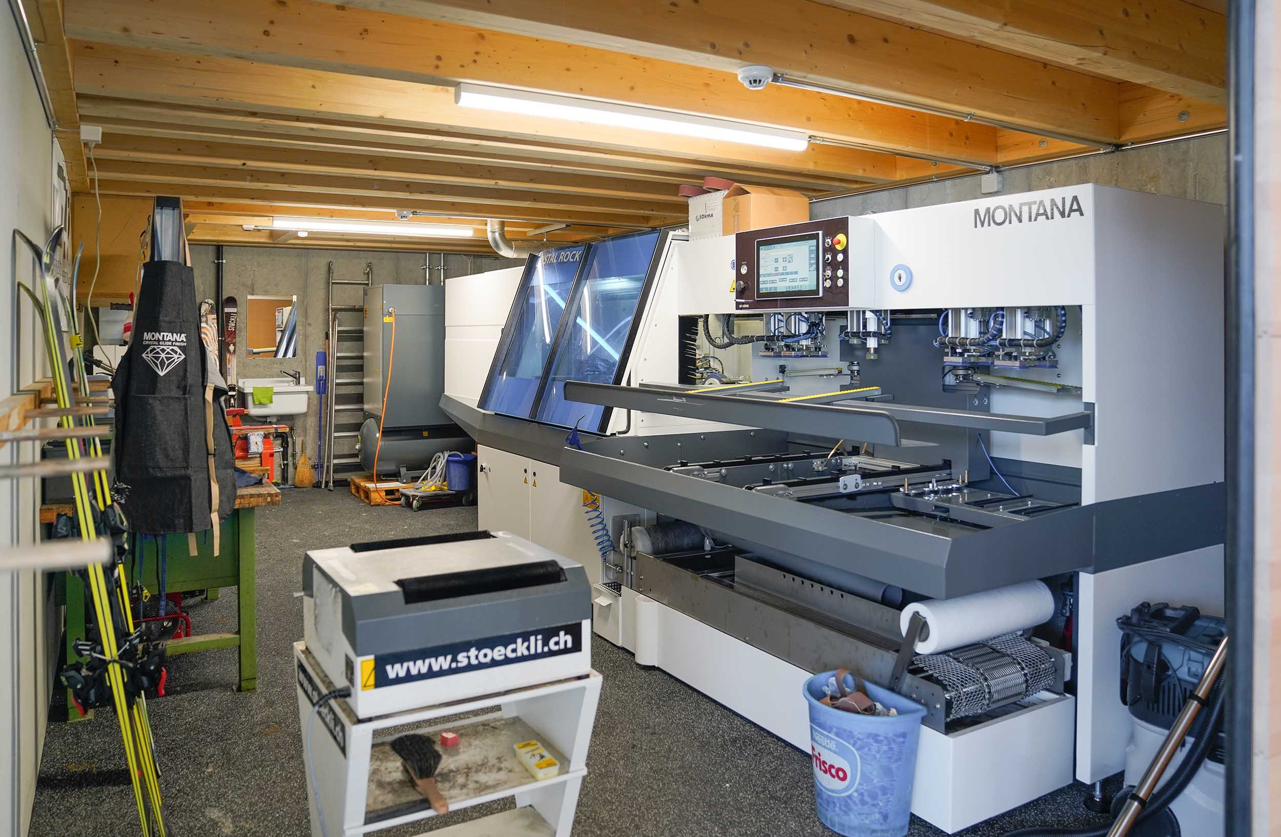 Reference project ski service machines, STÖCKLI Testcenter, CH, 2021